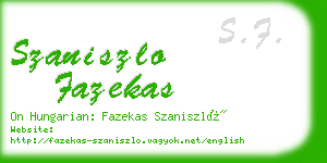 szaniszlo fazekas business card